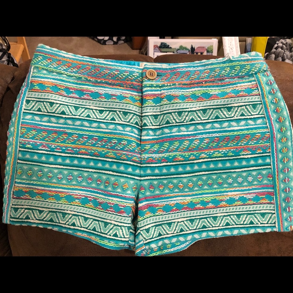 Anthropologie Elevenses multicolor resort shorts